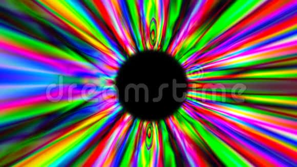 三维渲染迷幻多色隧道数字背景视频的预览图