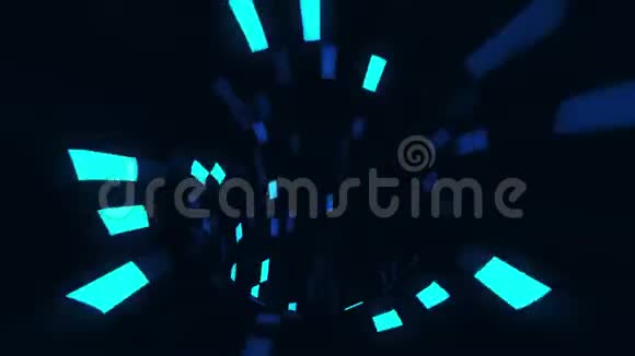 3D蓝SciFi牺牲智能隧道VJ循环运动背景V2视频的预览图
