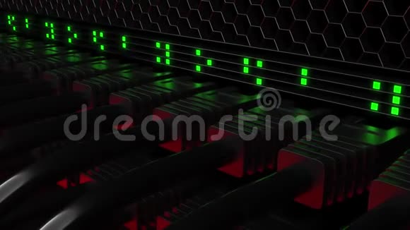 多个补丁连接器和闪烁的绿色LED视频的预览图