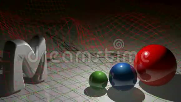数学3D白写近三个球体3D渲染视频视频的预览图