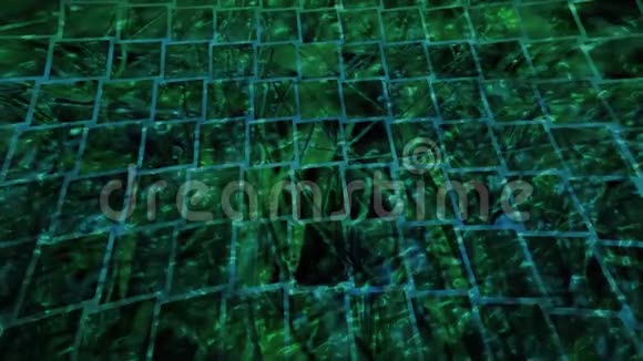 鲜艳多彩的绿色瓷砖镶嵌背景视频的预览图