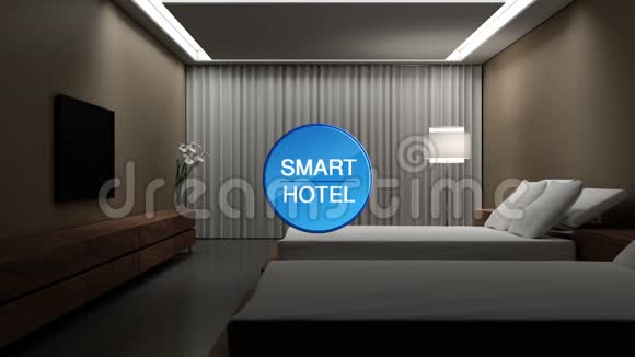 酒店客房床房灯光开启关闭节能效率控制信息图标智能家居控制物联网视频的预览图