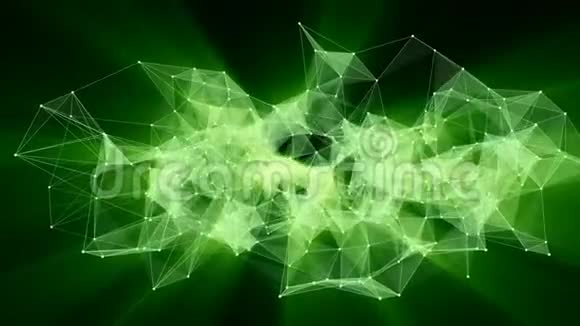 发光神经网络转换为绿色霓虹灯文字的动画欢迎视频的预览图