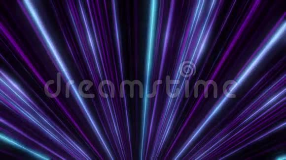 霓虹灯隧道中相同彩色霓虹灯运动的抽象动画丰富多彩的抽象视频的预览图