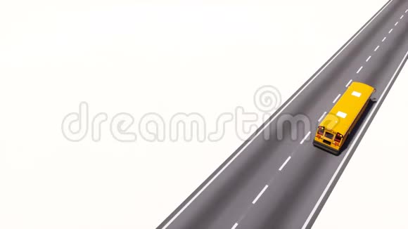 高速公路上的校车3D动画视频的预览图