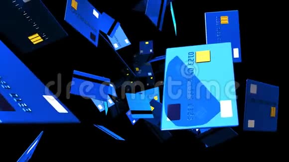 黑色背景的蓝色信用卡视频的预览图
