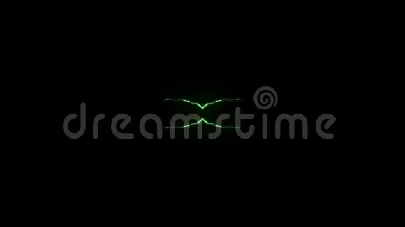 动画绿色闪电中心打击黑色背景无缝环动画新品质独特自然光视频的预览图