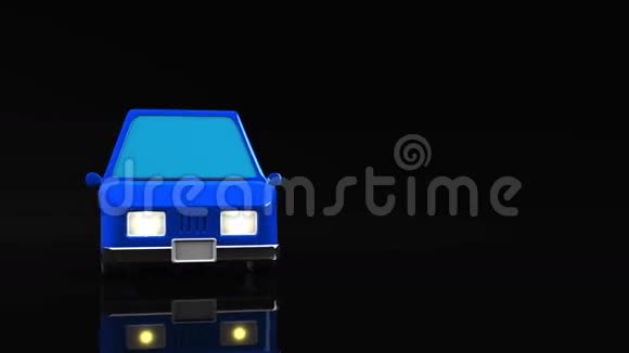 蓝车在黑色文本空间视频的预览图