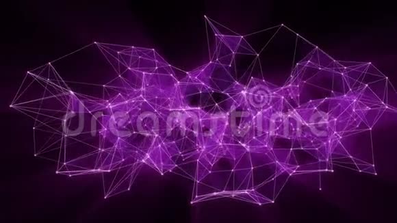 发光神经网络转换为紫罗兰霓虹灯文字的动画欢迎视频的预览图