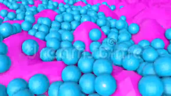 一束绿松石三维球体缓缓移动3D渲染视频的预览图