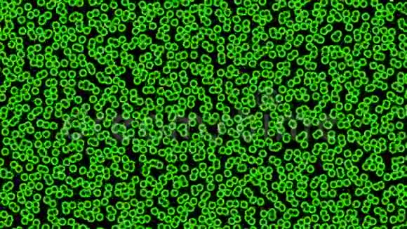 抽象微生物背景动画绿色视频的预览图