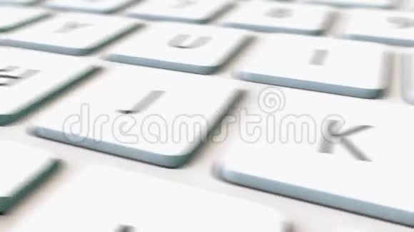 宏多里拍摄的白色电脑键盘和订阅键浅焦点概念4K剪辑视频的预览图