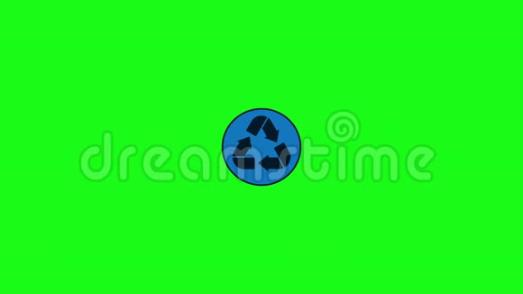 循环图标动画绿色屏幕上的蓝色箭头视频的预览图