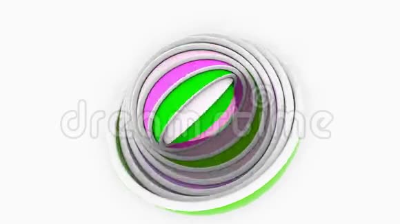 五颜六色的半球或碗相互适合3设计各种尺寸或塑料相关的可循环动画视频的预览图