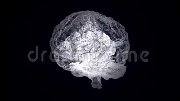 黑色背景下人脑结构的提取未来科学和技术的大脑连接视频的预览图