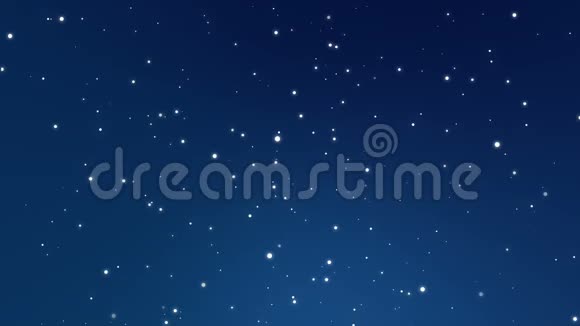 闪烁的蓝色夜空背景和动画星星视频的预览图