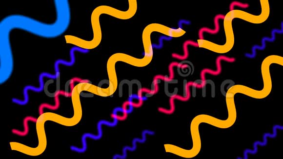 明亮的弯曲蠕动蠕虫计算机生成的抽象背景三维渲染视频的预览图