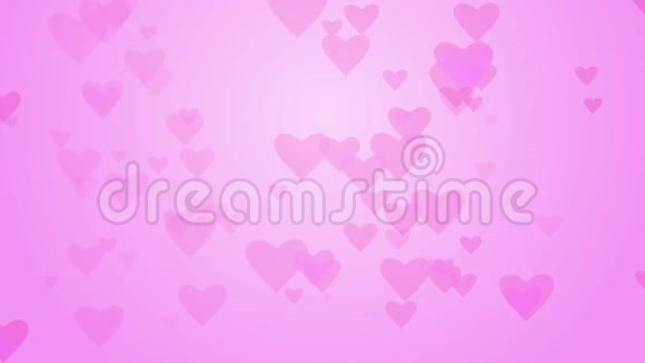 爱的心在粉红色的背景上移动有梯度粉红色的心脏背景无缝环视频的预览图