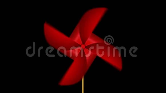 红色纸皮轮玩具刮风日本节日风车循环动画视频的预览图