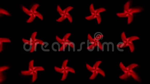 红色纸皮轮玩具刮风日本节日风车循环动画视频的预览图