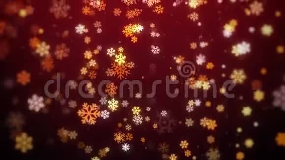 红色雪花飘落的圣诞背景爆炸视频的预览图