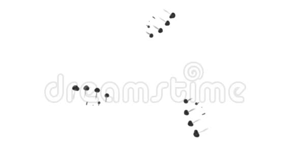 白色背景上的黑色墨水三维渲染与卢马哑光圆形注墨结构视频的预览图