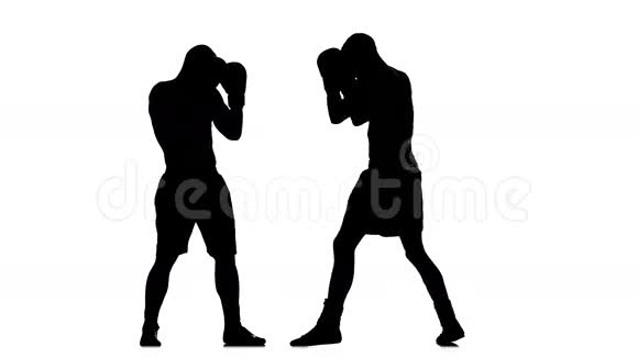 两名运动员拳击手之间的训练剪影视频的预览图