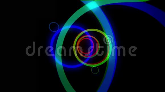 旋转彩虹漩涡无缝环迷幻隧道五彩之旅计算机产生的抽象运动视频的预览图