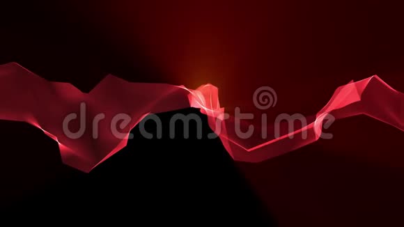 数字多边形软丝带柔和的光线红色抽象背景新动态技术艺术运动视频的预览图