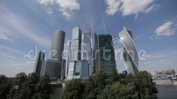 莫斯科城的摩天大楼莫斯科市办公商务中心莫斯科城的塔视频的预览图