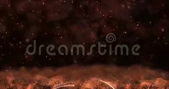动画金色圣诞杉树星星背景博克降雪4k分辨率视频的预览图