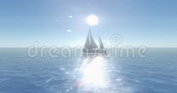 帆船在海上航行阳光明媚海浪汹涌视频的预览图