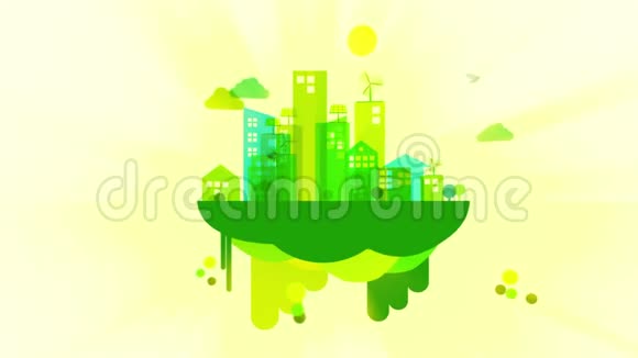 绿色生态城市的生活理念平面循环动画视频的预览图