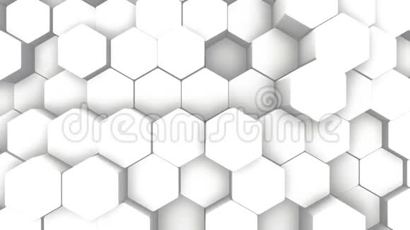 摘要六角几何内部动画表面循环镜头光六边形网格图案背景随机视频的预览图