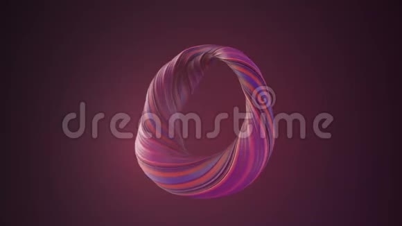 紫罗兰色扭曲的形状计算机生成的抽象几何三维渲染循环动画4K超高清分辨率视频的预览图
