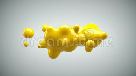 抽象3D渲染插图变形图形黄色偏色下降视频的预览图