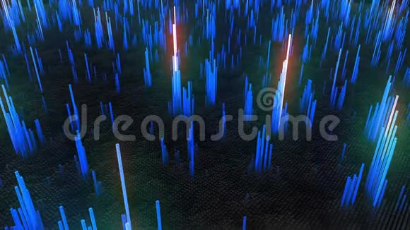 蓝色发光块抽象背景视频的预览图