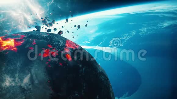 燃烧小行星接近地球视频的预览图