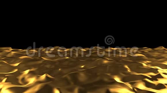 流动金色液体动画与动画反射金色表面的波浪和波纹视频的预览图