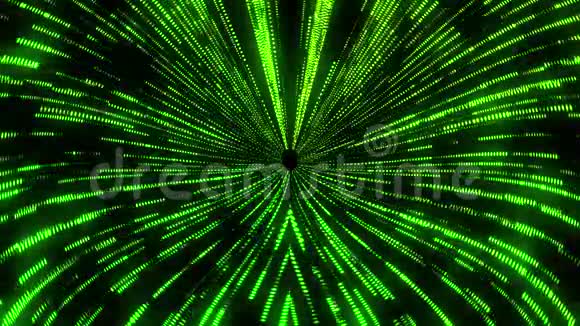 绿色矩阵虫洞旋涡隧道VJ循环运动背景视频的预览图