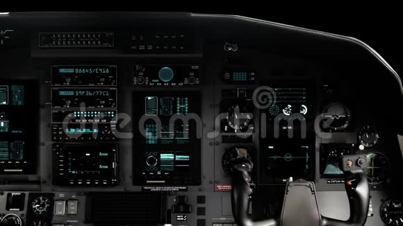未来驾驶舱座椅与全操作仪表板在阿尔法通道视频的预览图