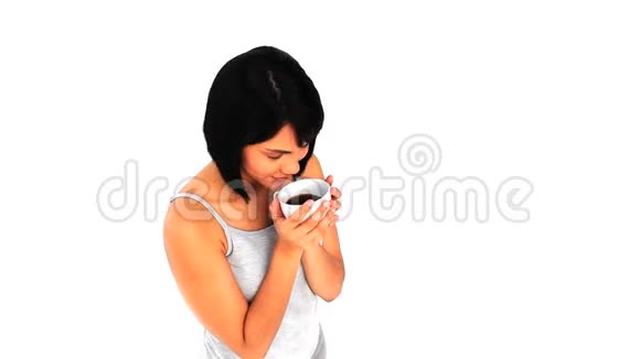 中国女人喝咖啡视频的预览图