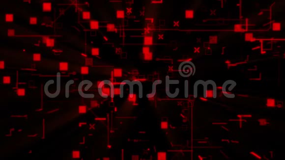 红色Techno二进制动画背景视频的预览图