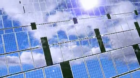 太阳能电池板可再生能源概念3D4k动画视频的预览图