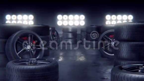 运动轮胎在赛道上视频的预览图