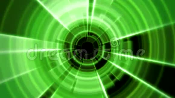 2D型圆形隧道入口涡带绿色带有浅色条纹视频的预览图