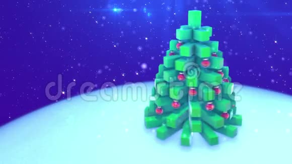 圣诞树送礼物循环三维动画视频的预览图