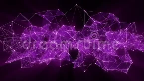 神经丛网络转换为紫罗兰霓虹灯文字的动画谢谢视频的预览图