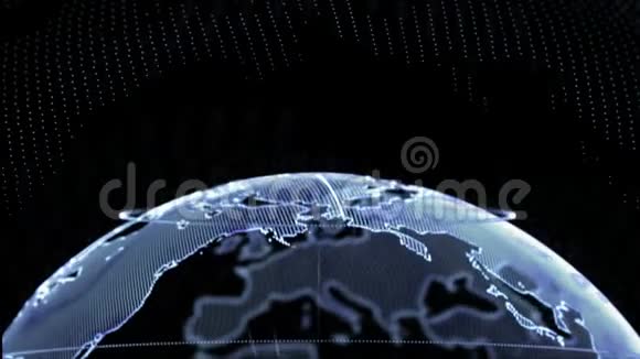 地球周围的科技线演示文稿的深色商业背景视频的预览图