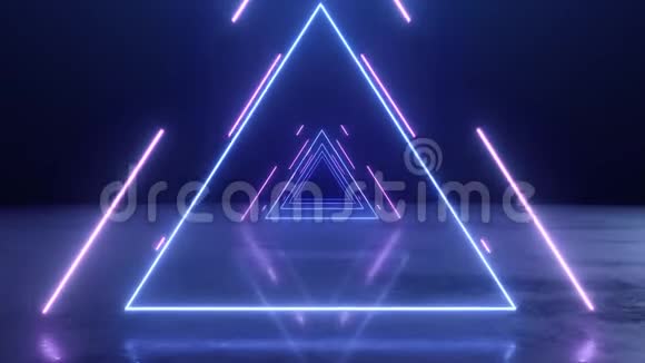 维J抽象霓虹三角隧道视频的预览图
